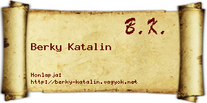 Berky Katalin névjegykártya